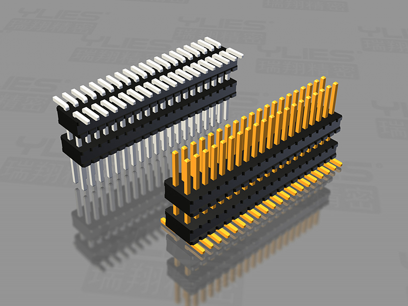  02-0.8X1.2mm PH 双排排针 双塑SMT及带定位柱 